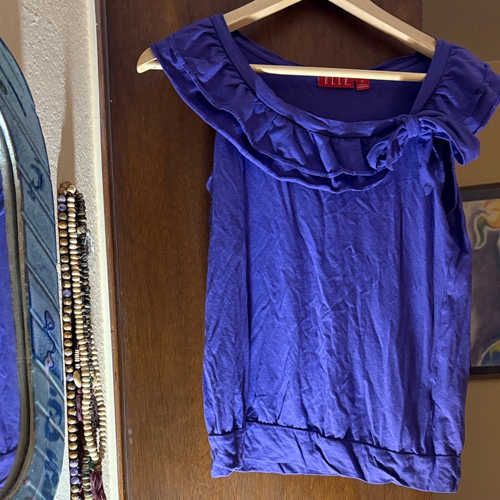Elle Purple Ruffle Blouse
